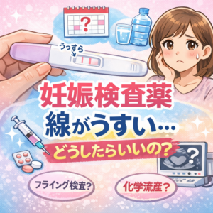 妊娠検査薬の線がうすいのですがどうしたらいい?のアイキャッチ画像