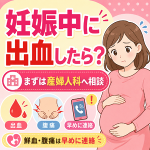 妊娠中に出血したらどうしたらいい?|神楽坂の産婦人科・婦人科のアイキャッチ画像