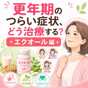 更年期のつらい症状、どう治療する？（エクオール編）｜神楽坂の産婦人科・婦人科のアイキャッチ画像