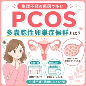 生理不順の原因で多い「多嚢胞性卵巣症候群（PCOS）」とは？｜神楽坂の産婦人科・婦人科のアイキャッチ画像